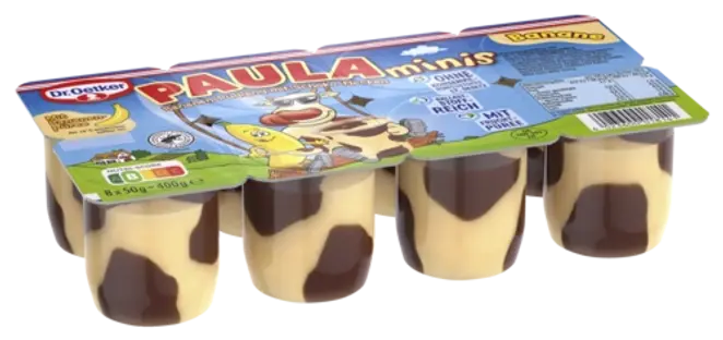 Dr. Oetker PAULA minis Bananen-Pudding mit Schoko-Flecken