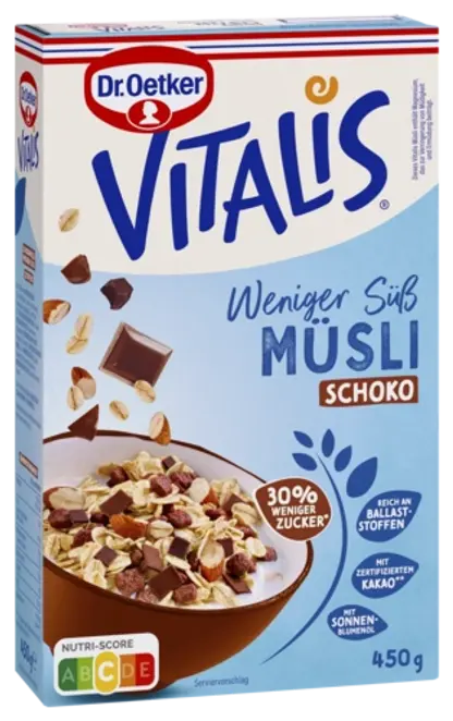 Dr. Oetker Vitlias Weniger süß Schoko Müsli