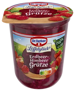 Dr. Oetker Erdbeer-Himbeer-Grütze (aus dem Kühlregal) (oder Grütze nach Wahl)