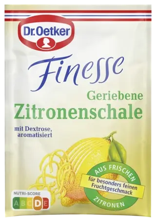 Dr. Oetker Finesse Geriebene Zitronenschale oder abgeriebene Schale von 1 Zitrone