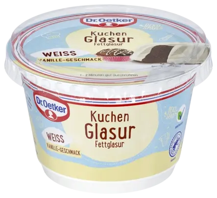 Dr. Oetker Kuchen Glasur Weiß mit Vanille-Geschmack (2 Becher)
