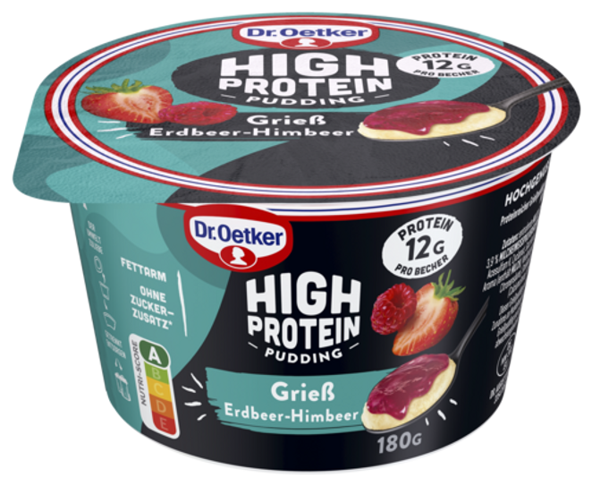 Dr. Oetker High Protein Grieß Erdbeer-Himbeer